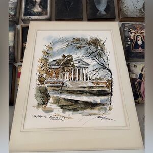 John Haymson Signed Print – The Rotunda, University of Virginia, Charlottesville